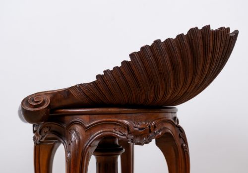 LATE 19TH CENTURY VENETIAN WALNUT GROTTO STOOL - ADDITIONAL PHOTO 4