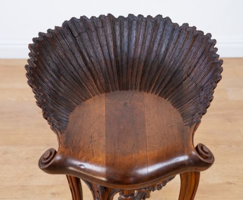 LATE 19TH CENTURY VENETIAN WALNUT GROTTO STOOL - ADDITIONAL PHOTO 9