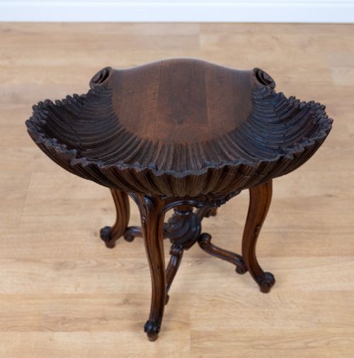 LATE 19TH CENTURY VENETIAN WALNUT GROTTO STOOL - ADDITIONAL PHOTO 12