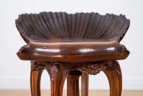 LATE 19TH CENTURY VENETIAN WALNUT GROTTO STOOL - ADDITIONAL PHOTO 13
