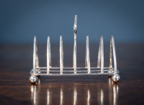 STERLING SILVER TRIANGLE TOAST RACK BY GEORGE JACKSON DAVID FULLERTON 1899 - ADDITIONAL PHOTO 1