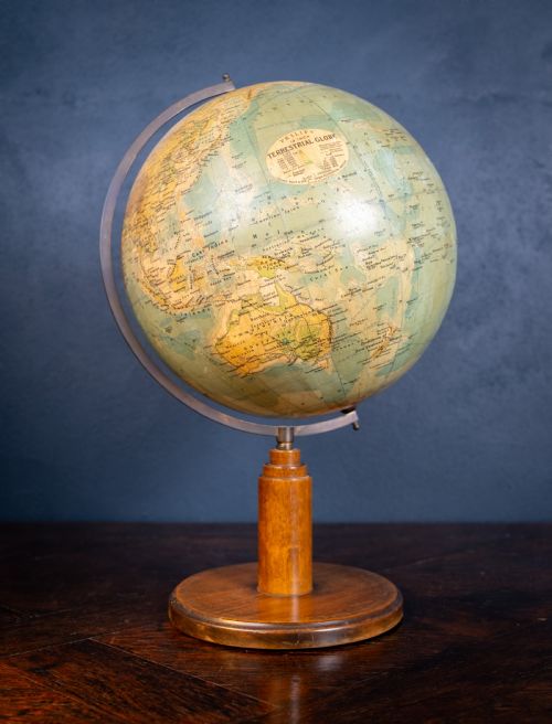 art deco philips 12 inch terrestrial globe c1930s - CATEGORY: ANTIQUE MISCELLANEOUS - DATED 1930