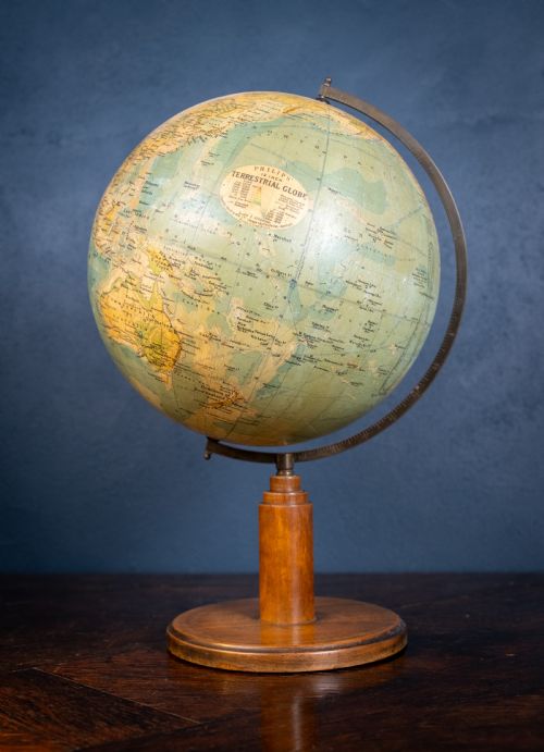 ART DECO PHILIPS 12 INCH TERRESTRIAL GLOBE C1930S - ADDITIONAL PHOTO 10