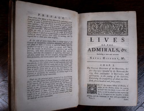 1750 LIVES OF THE ADMIRALS BY JOHN CAMPBELL FOUR VOLUME SET - ADDITIONAL PHOTO 9
