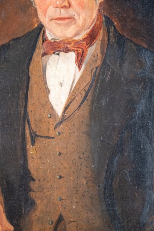 19TH CENTURY PORTRAIT OF A GENTLEMAN OIL ON CANVAS - ADDITIONAL PHOTO 3
