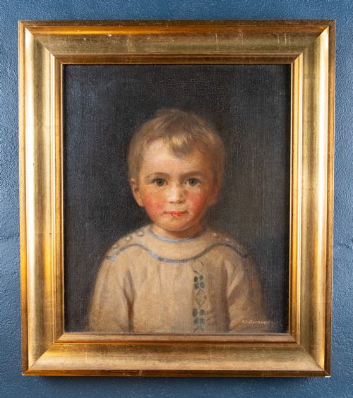 ALEXANDER STRAHAN BUCHANAN 18701956 PORTRAIT OF ALEXANDER NORMAN BUCHANAN AGED 3 OIL ON CANVAS - ADDITIONAL PHOTO 1