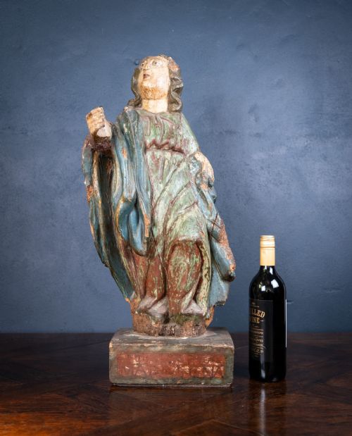LATE 17TH EARLY 18TH CENTURY POLYCHROME CARVED WOODEN FIGURE OF THE MADONNA - ADDITIONAL PHOTO 10