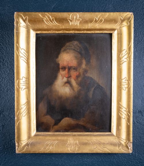 follower of christian wilhelm ernst dietrich a bearded sage oil on panel - CATEGORY: ANTIQUE ART - DATED 19TH CENTURY