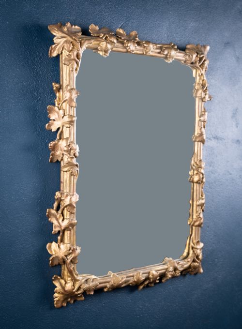 19TH CENTURY GILTWOOD LEAF VINE WALL MIRROR - ADDITIONAL PHOTO 1