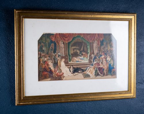 AFTER DANIEL MACLISE IRISH 18061870 'THE PLAY SCENE FROM HAMLET' WATERCOLOUR DATED 1858 - ADDITIONAL PHOTO 7