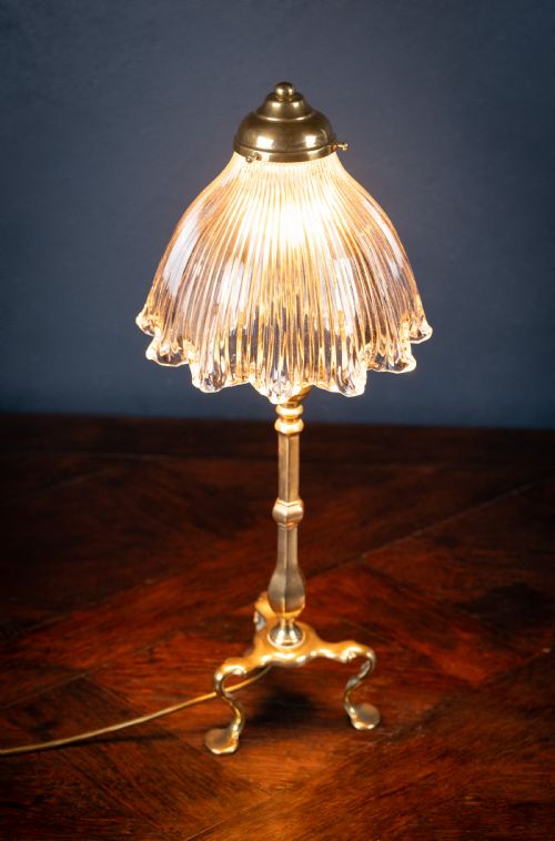 BRASS PULLMAN'S CARRIAGE LAMP WITH GLASS SHADE C1910 - ADDITIONAL PHOTO 1