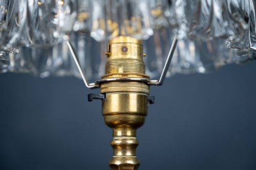 BRASS PULLMAN'S CARRIAGE LAMP WITH GLASS SHADE C1910 - ADDITIONAL PHOTO 6
