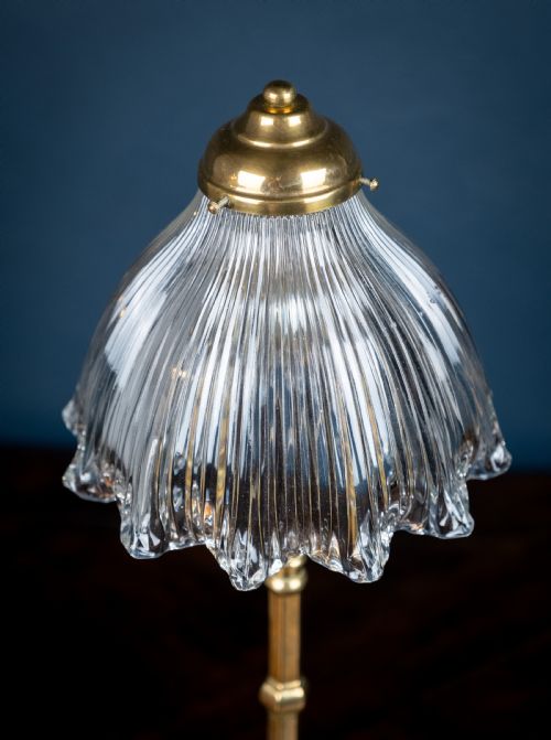 BRASS PULLMAN'S CARRIAGE LAMP WITH GLASS SHADE C1910 - ADDITIONAL PHOTO 7