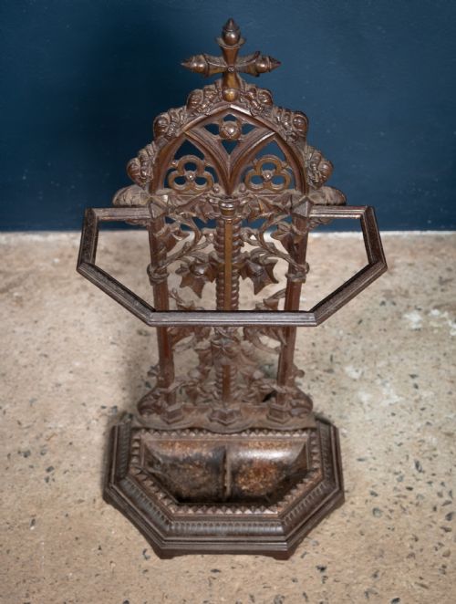19TH CENTURY GOTHIC REVIVAL CAST IRON STICK STAND - ADDITIONAL PHOTO 2