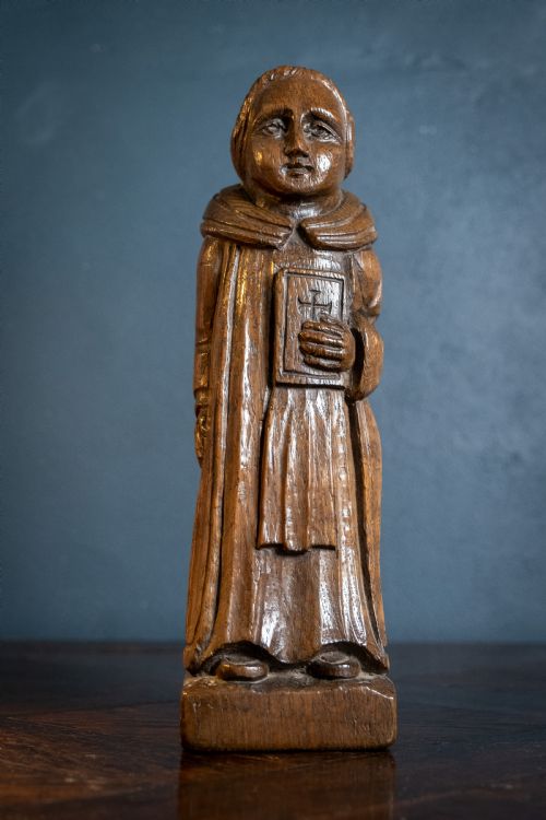early 20th century carved oak robed monk - CATEGORY: ANTIQUE SCULPTURES - DATED 1920