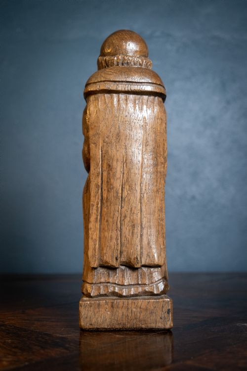 EARLY 20TH CENTURY CARVED OAK ROBED MONK - ADDITIONAL PHOTO 7