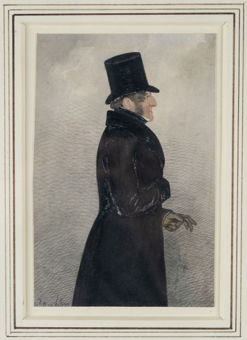 FINE PORTRAIT OF A VICTORIAN GENTLEMAN WATERCOLOUR PENCIL SIGNED - ADDITIONAL PHOTO 1