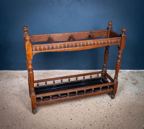 LARGE COUNTRY HOUSE OAK UMBRELLASTICK STAND C1900 - ADDITIONAL PHOTO 1