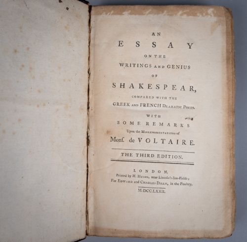 1772 ESSAY ON THE WRITINGS AND GENIUS OF SHAKESPEARE BY ELIZABETH MONTAGU BOOK VOLUME - ADDITIONAL PHOTO 6