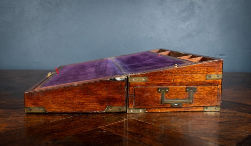 19TH CENTURY MAHOGANY CAMPAIGN WRITING SLOPE - ADDITIONAL PHOTO 8