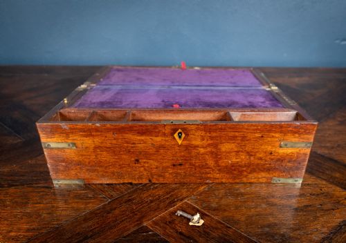 19TH CENTURY MAHOGANY CAMPAIGN WRITING SLOPE - ADDITIONAL PHOTO 9
