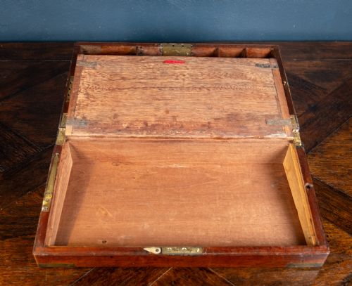 19TH CENTURY MAHOGANY CAMPAIGN WRITING SLOPE - ADDITIONAL PHOTO 12