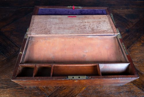 19TH CENTURY MAHOGANY CAMPAIGN WRITING SLOPE - ADDITIONAL PHOTO 13