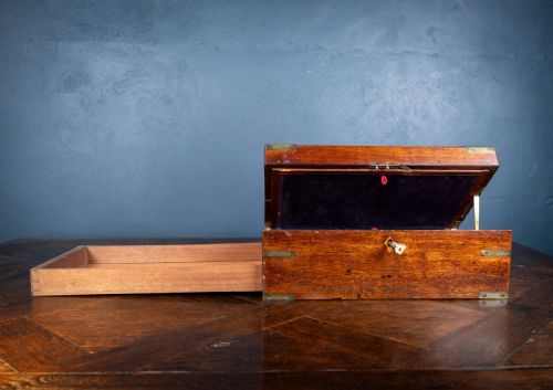 19TH CENTURY MAHOGANY CAMPAIGN WRITING SLOPE - ADDITIONAL PHOTO 14