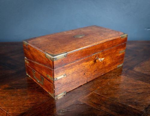 19TH CENTURY MAHOGANY CAMPAIGN WRITING SLOPE - ADDITIONAL PHOTO 15
