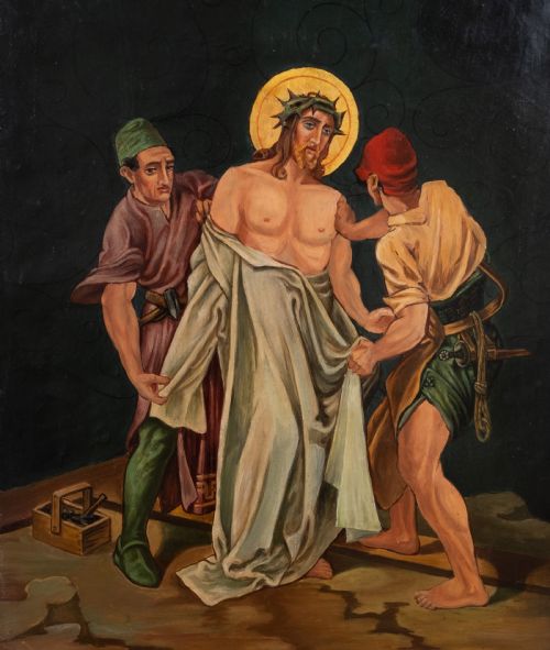 CIRCLE OF MARTIN FEUERSTEIN 18561931 STATIONS OF THE CROSS C1920 OILS ON CANVAS - ADDITIONAL PHOTO 3