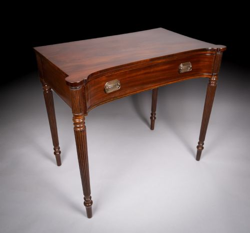 19th century mahogany inverted bow front side table - CATEGORY: ANTIQUE TABLES - DATED 1880
