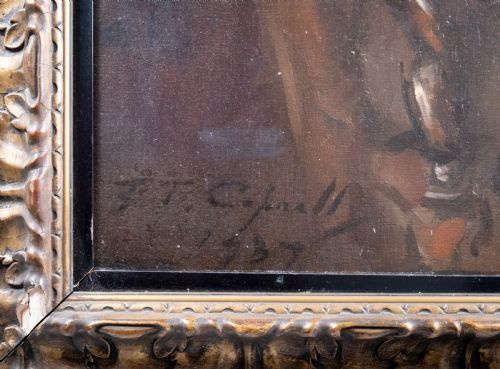 FRANK THOMAS COPNALL 18701949 LARGE PORTRAIT OF 'THE HON STUTT ESQ' - ADDITIONAL PHOTO 4