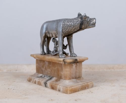 GRAND TOUR SILVERED MODEL OF THE CAPITOLINE WOLF - ADDITIONAL PHOTO 4