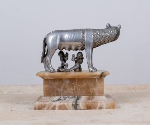 GRAND TOUR SILVERED MODEL OF THE CAPITOLINE WOLF - ADDITIONAL PHOTO 6