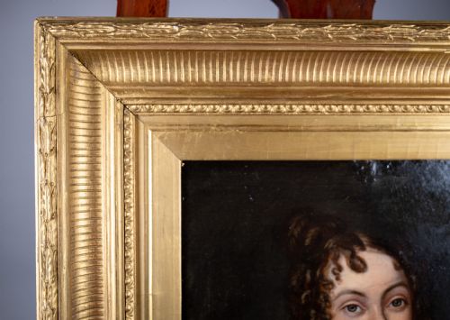 19TH CENTURY PORTRAIT OF A YOUNG LADY WITH TARTAN SHAWL OIL ON BOARD - ADDITIONAL PHOTO 8