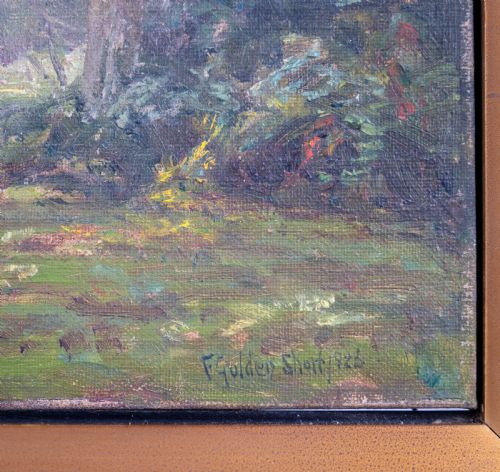 FREDERICK GOLDEN SHORT BRITISH 18631936 WOODLAND SCENE OIL ON CANVAS - ADDITIONAL PHOTO 2