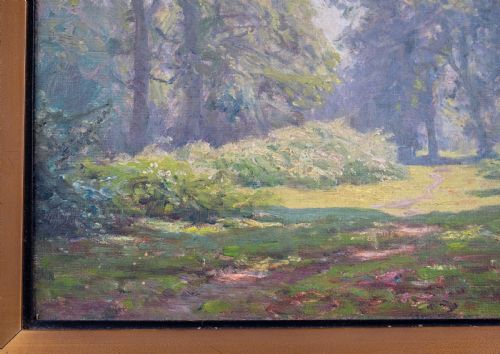 FREDERICK GOLDEN SHORT BRITISH 18631936 WOODLAND SCENE OIL ON CANVAS - ADDITIONAL PHOTO 3