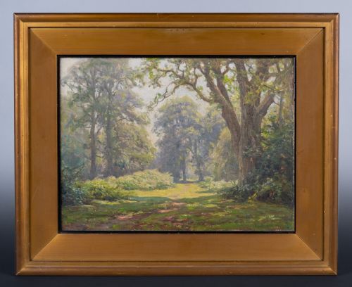 FREDERICK GOLDEN SHORT BRITISH 18631936 WOODLAND SCENE OIL ON CANVAS - ADDITIONAL PHOTO 4