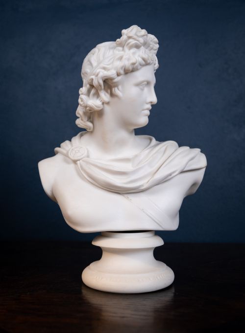 19TH CENTURY ART UNION OF LONDON PARIAN BUST OF APOLLO - ADDITIONAL PHOTO 1