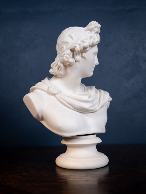 19TH CENTURY ART UNION OF LONDON PARIAN BUST OF APOLLO - ADDITIONAL PHOTO 3