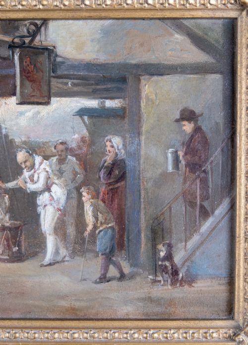 THE STREET ENTERTAINER SIGNED DATED 1880 OIL ON CANVAS - ADDITIONAL PHOTO 2