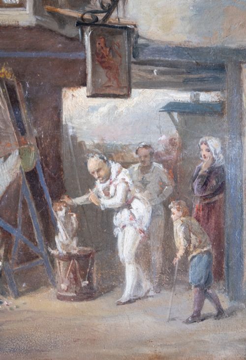 THE STREET ENTERTAINER SIGNED DATED 1880 OIL ON CANVAS - ADDITIONAL PHOTO 3