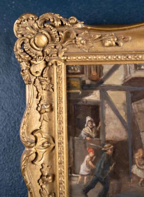 THE STREET ENTERTAINER SIGNED DATED 1880 OIL ON CANVAS - ADDITIONAL PHOTO 6