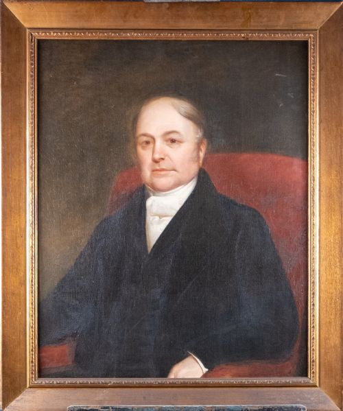 large 19th century portrait of a gentleman english school oil on canvas - CATEGORY: ANTIQUE ART - DATED 19TH CENTURY