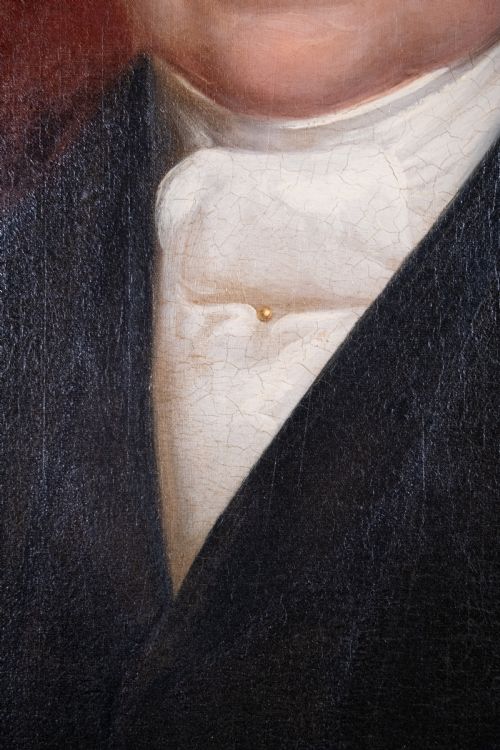 LARGE 19TH CENTURY PORTRAIT OF A GENTLEMAN ENGLISH SCHOOL OIL ON CANVAS - ADDITIONAL PHOTO 2
