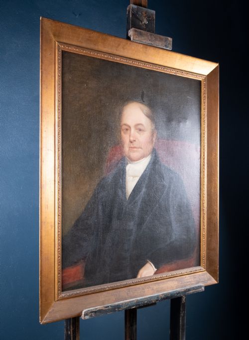 LARGE 19TH CENTURY PORTRAIT OF A GENTLEMAN ENGLISH SCHOOL OIL ON CANVAS - ADDITIONAL PHOTO 7