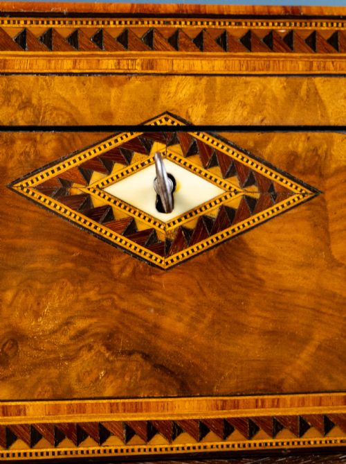 VICTORIAN WALNUT TUNBRIDGE WARE WRITING SLOPE - ADDITIONAL PHOTO 5