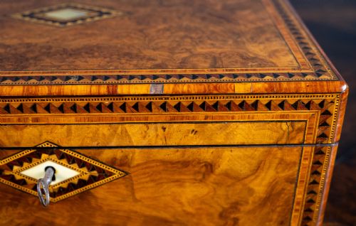 VICTORIAN WALNUT TUNBRIDGE WARE WRITING SLOPE - ADDITIONAL PHOTO 6