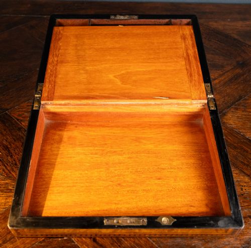 VICTORIAN WALNUT TUNBRIDGE WARE WRITING SLOPE - ADDITIONAL PHOTO 12