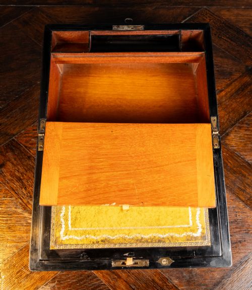VICTORIAN WALNUT TUNBRIDGE WARE WRITING SLOPE - ADDITIONAL PHOTO 13